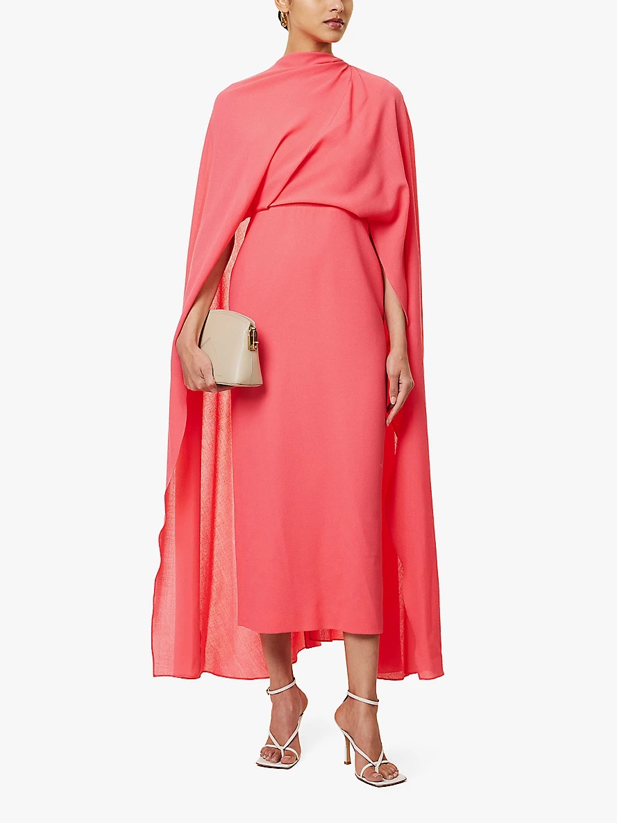 Neolitsea cape wool midi dress - 2