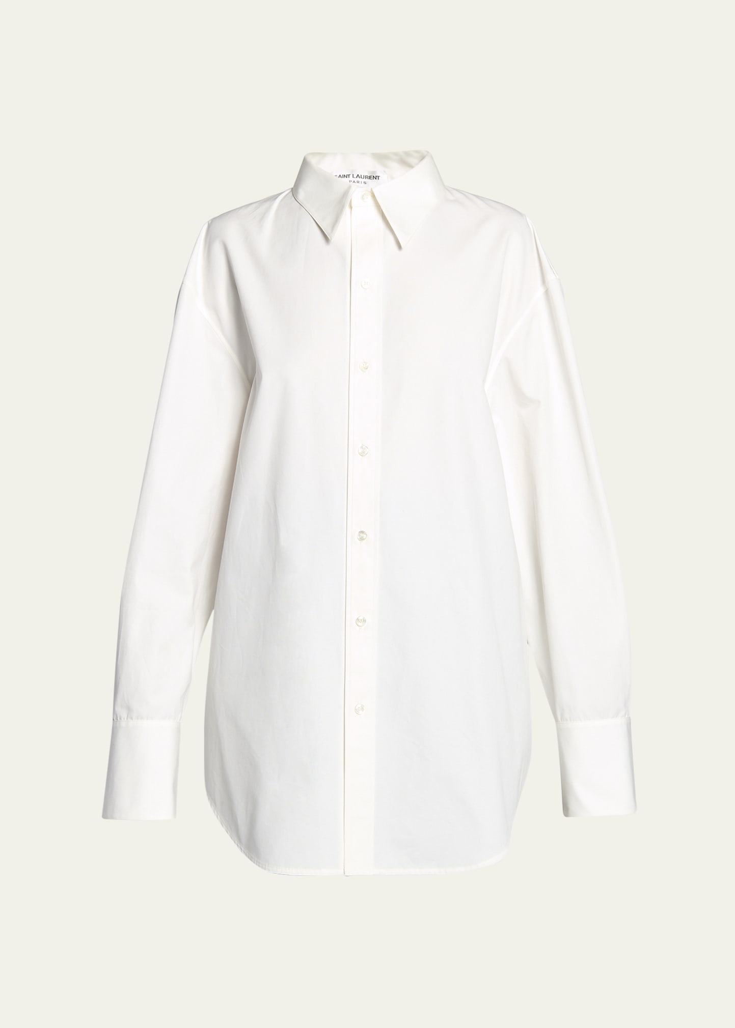 Long Button Down Collared Dress Shirt - 1