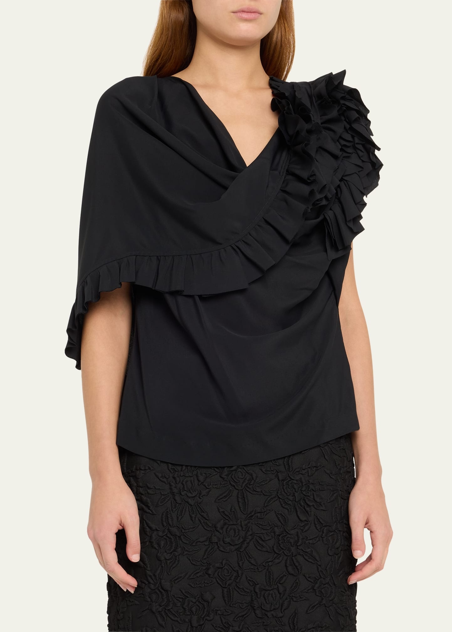 Connies Ruffle Crepe Blouse - 4