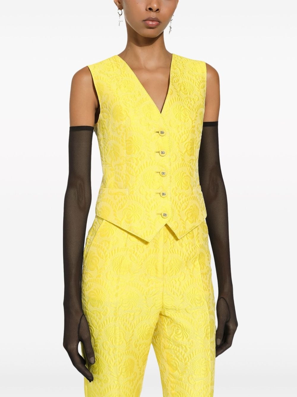 jacquard cotton-blend waistcoat - 3
