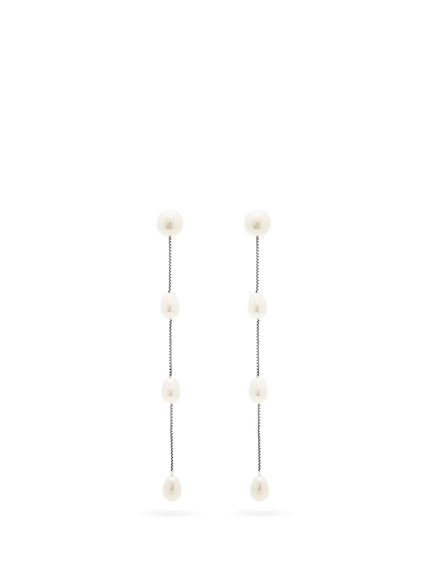 Faux-pearl drop earrings - 1