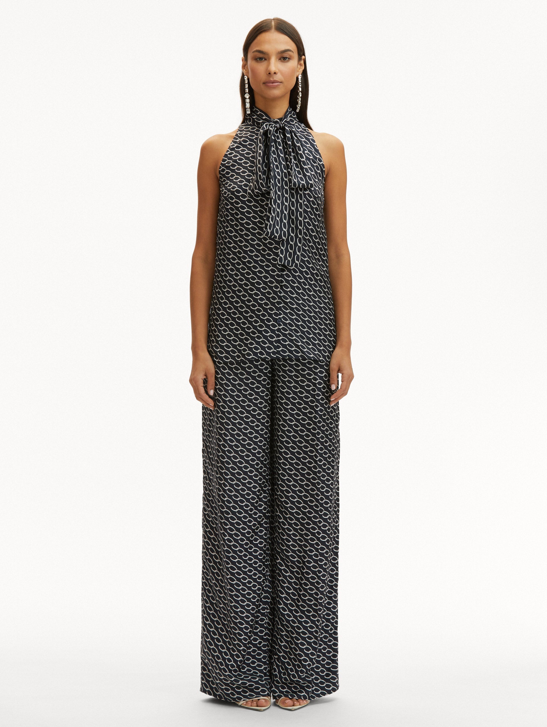 SMALL OSCAR CHAIN-LINK SLEEVELESS BLOUSE - 3