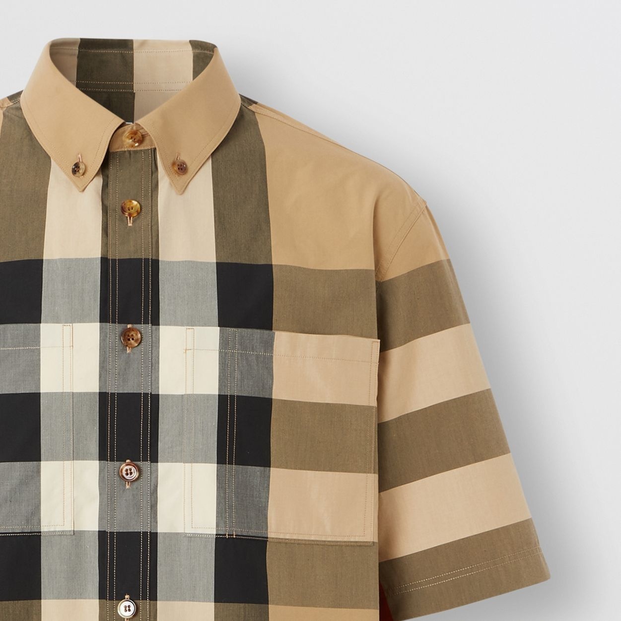 Short-sleeve Check Cotton Shirt - 6