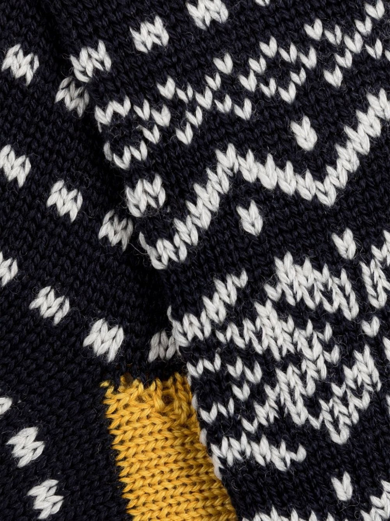 Mackintosh NAVY MERINO WOOL FAIR ISLE SOCKS outlook
