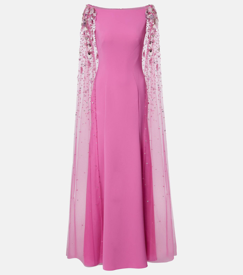 Bittersweet beaded caped gown 1