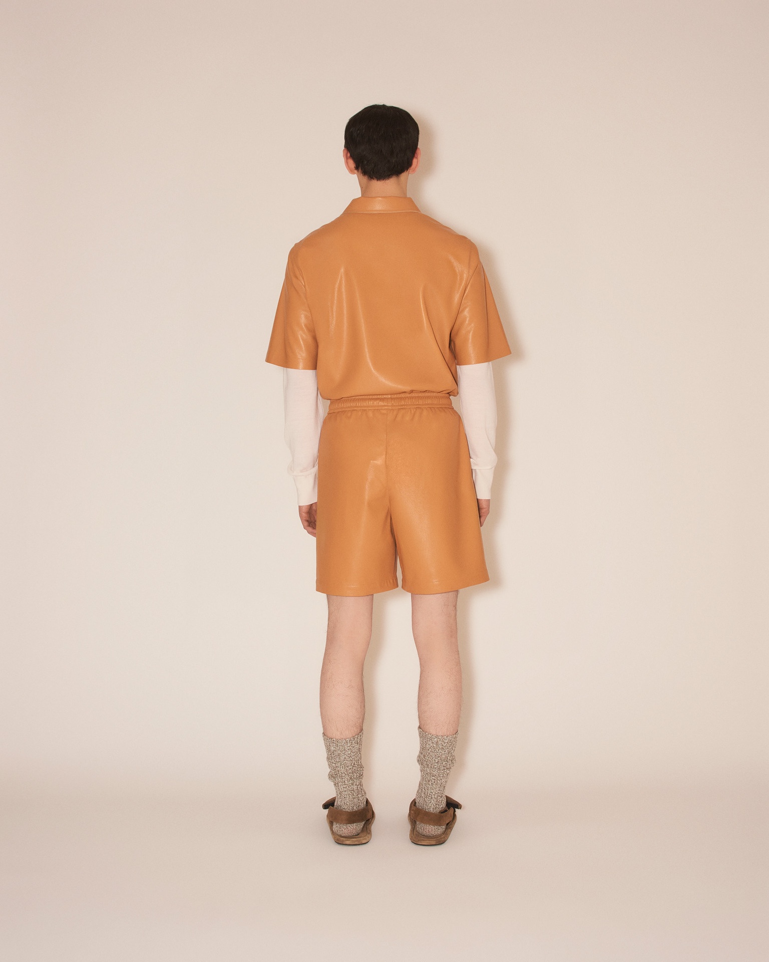 DOXXI - OKOBOR™ alt-leather shirt shorts - Tan - 4