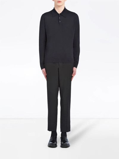 Prada worsted wool polo shirt outlook