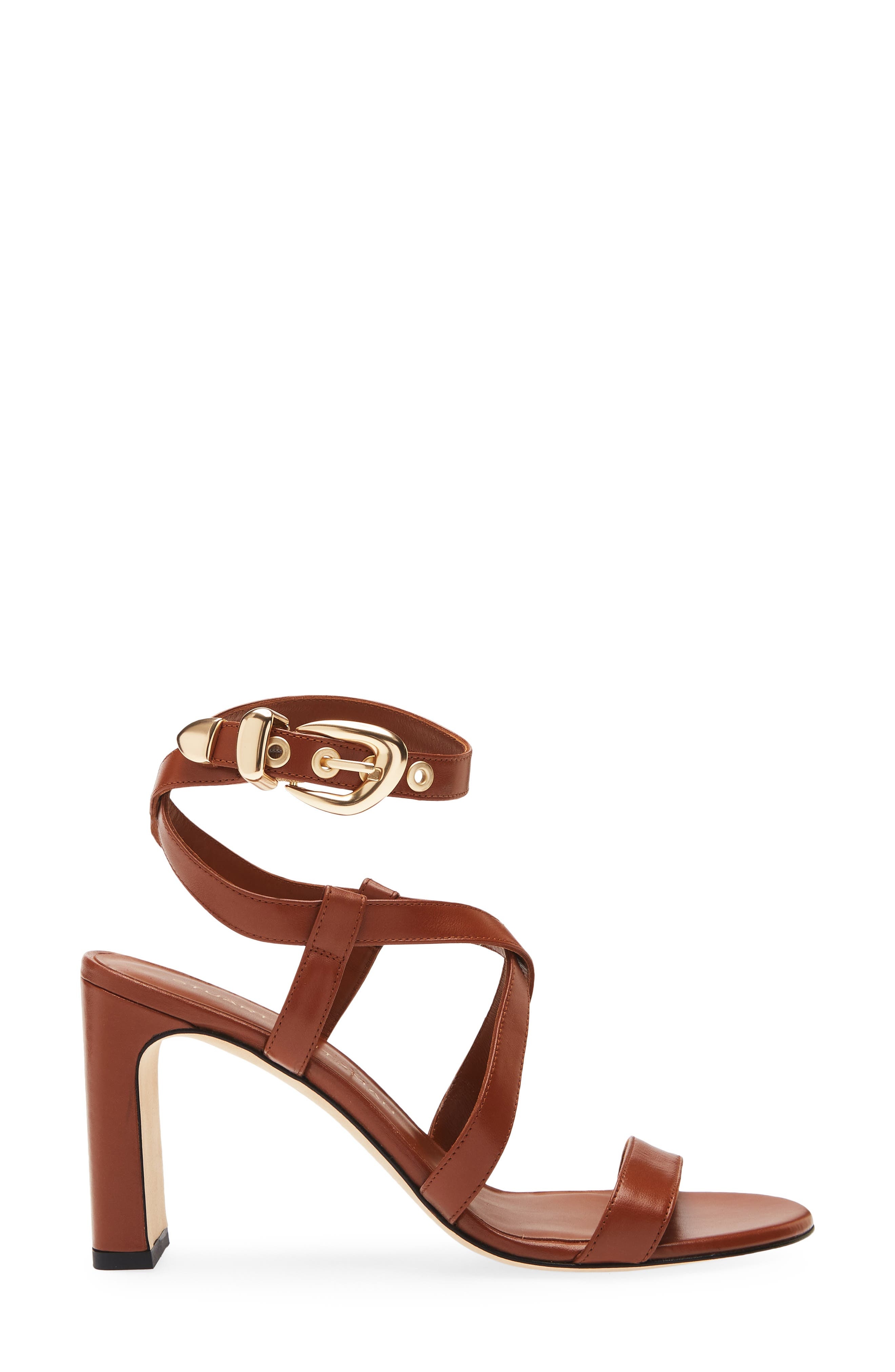 Stuart Weitzman Maven Block 85 Sandal in Luxe Saddle at Nordstrom - 3