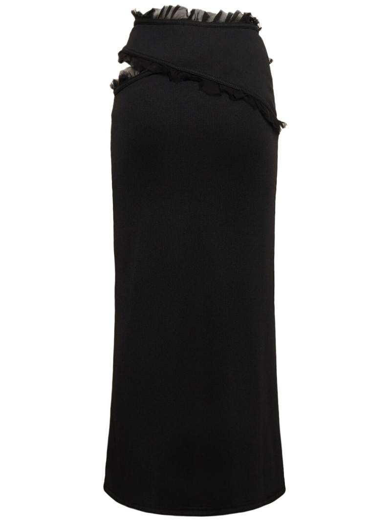 Carina cutout long skirt w/tulle details - 3