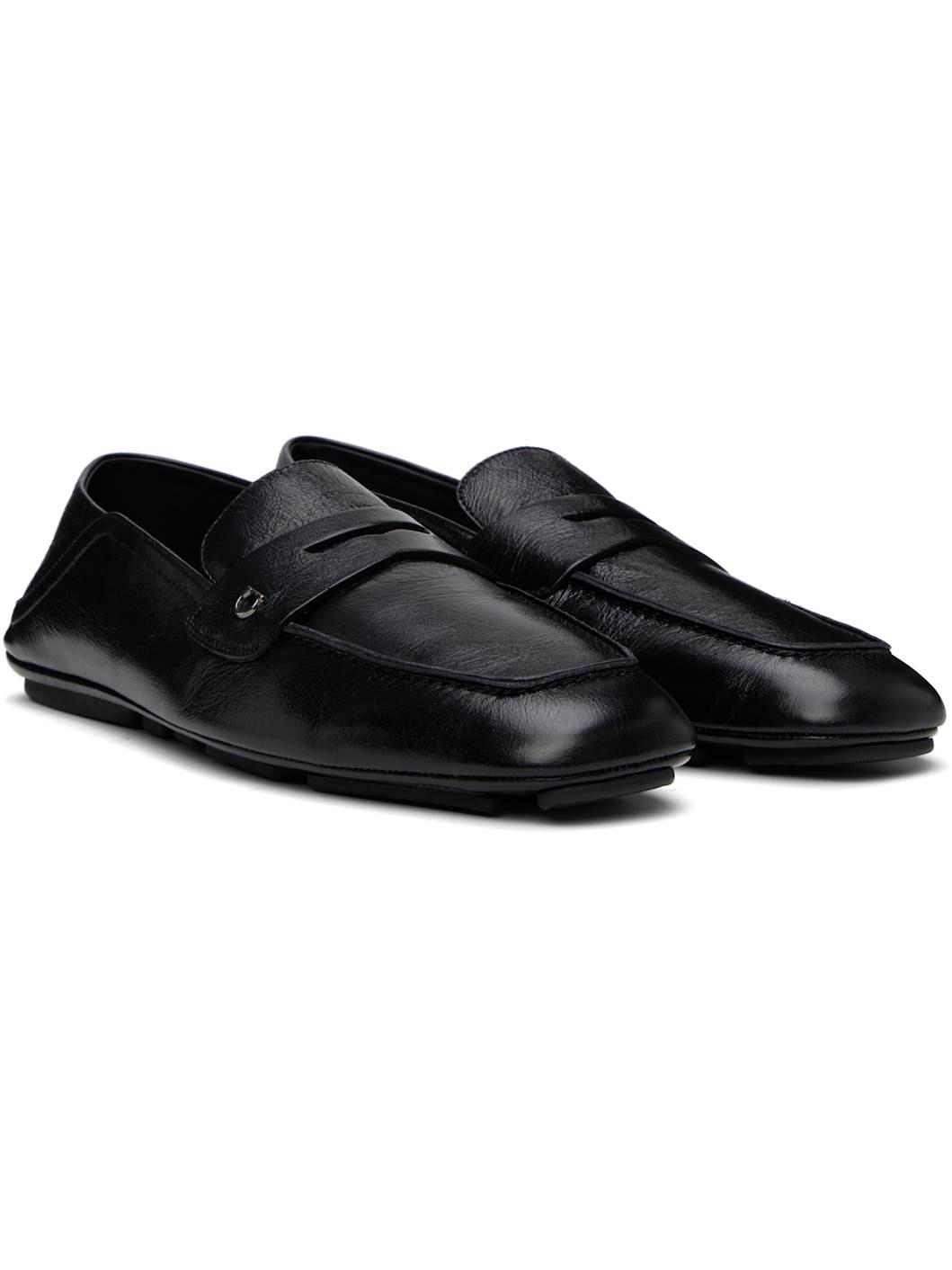 Black Calfskin Loafers - 4
