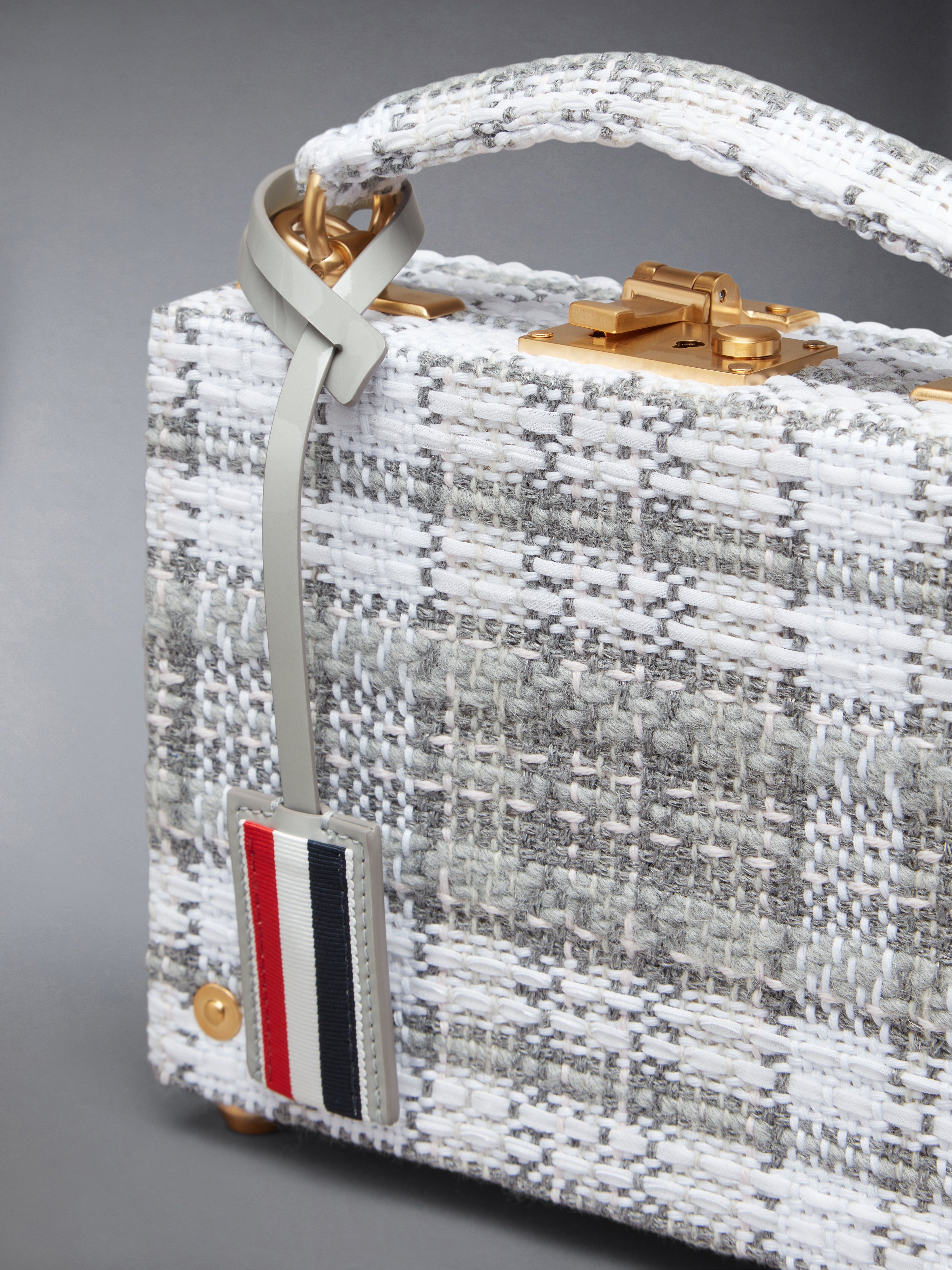 Tartan Tweed Woven Chain Micro Attache Case - 5