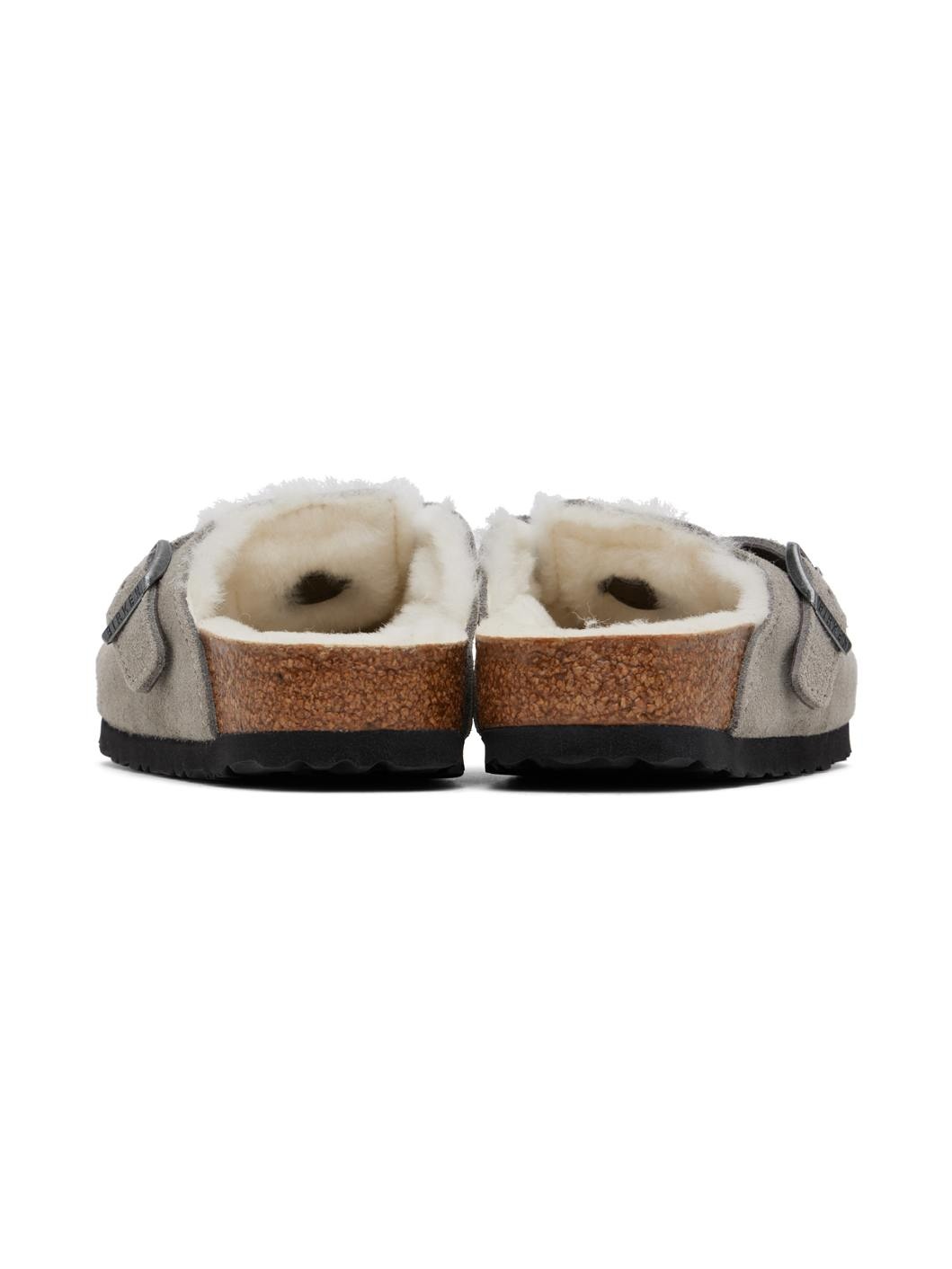 Gray Regular Boston Shearling Slip-On Loafers - 2