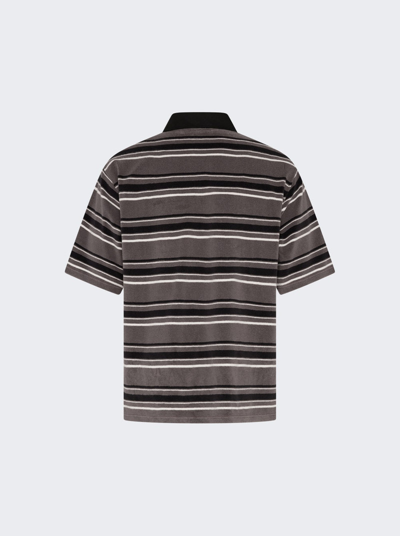 Martine Rose Oversized Short Sleeve Polo Grey Stripe outlook