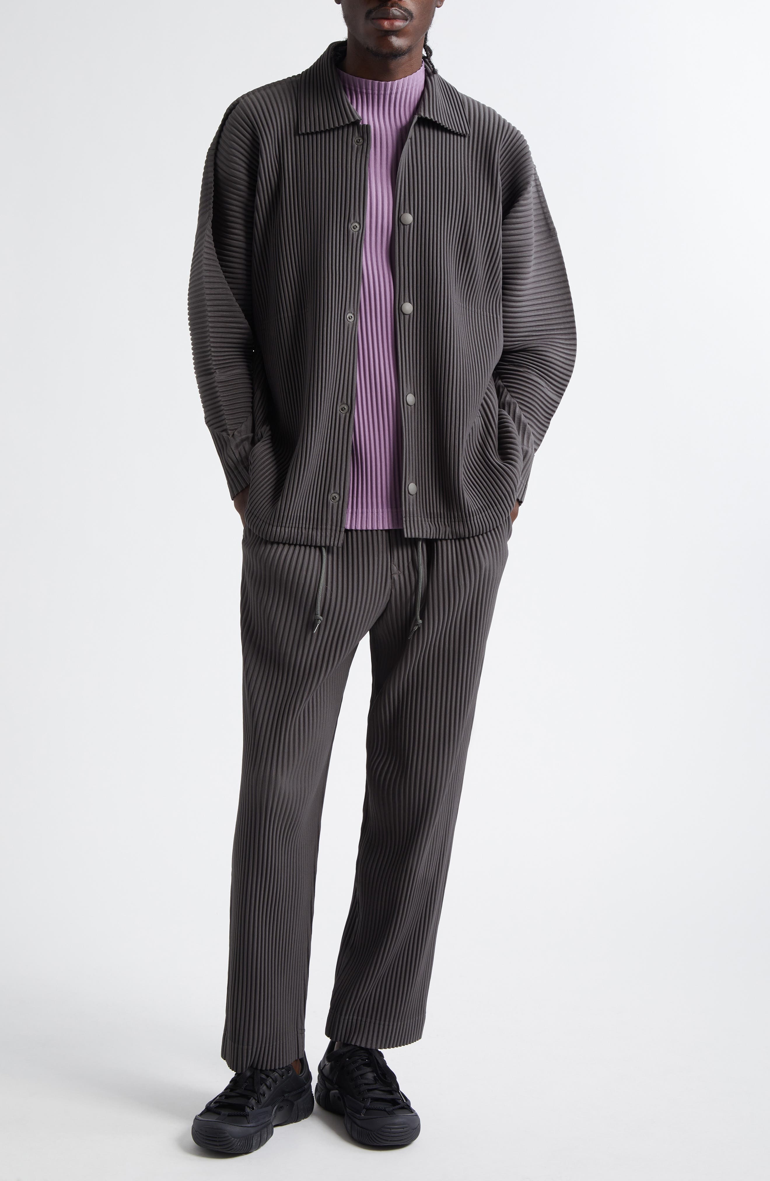Homme Plissé Issey Miyake Monthly Colors March Pleated Straight Leg Pants in Charcoal Gray at Nordst - 2