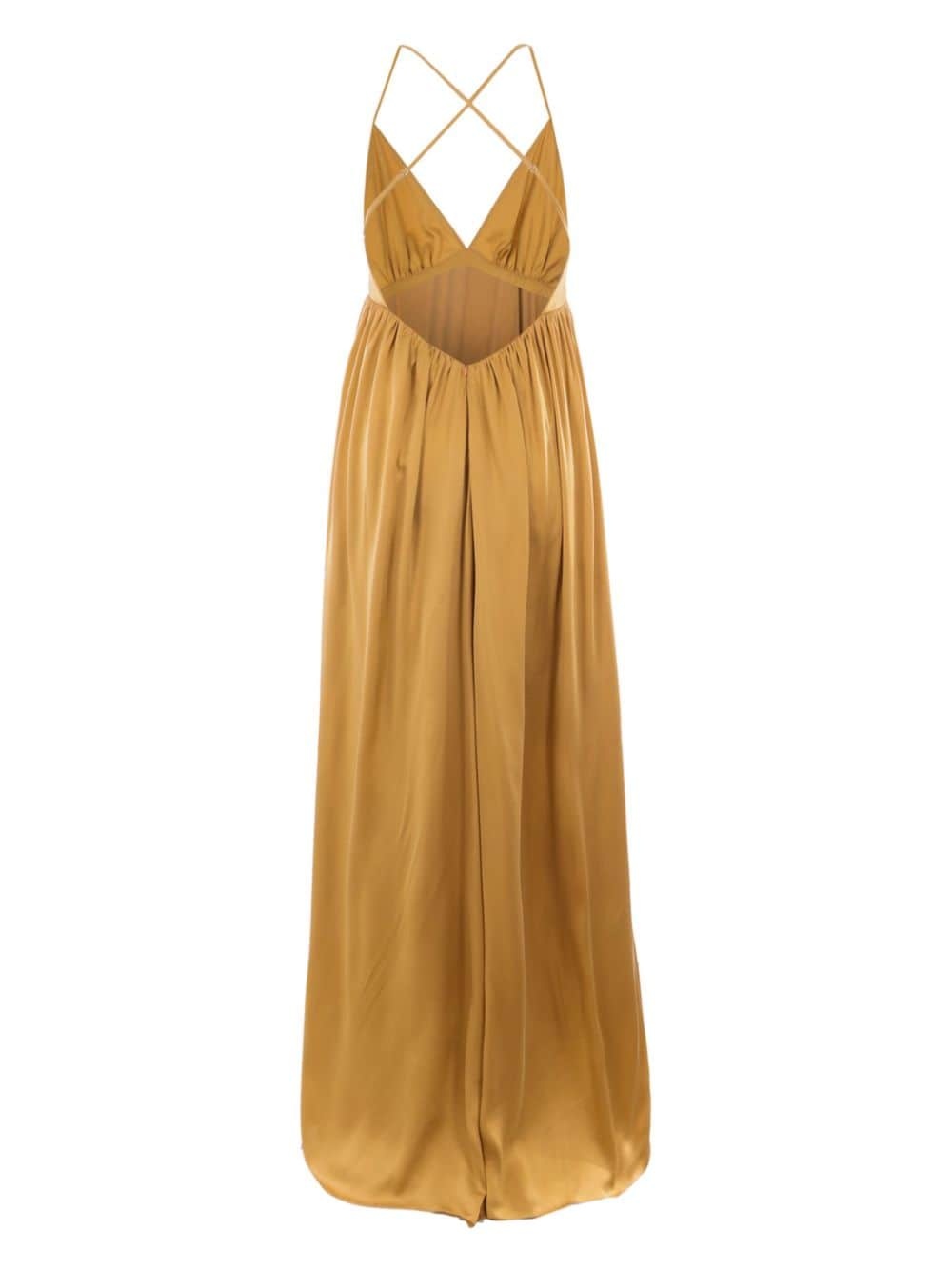 V-neck silk maxi dress - 4