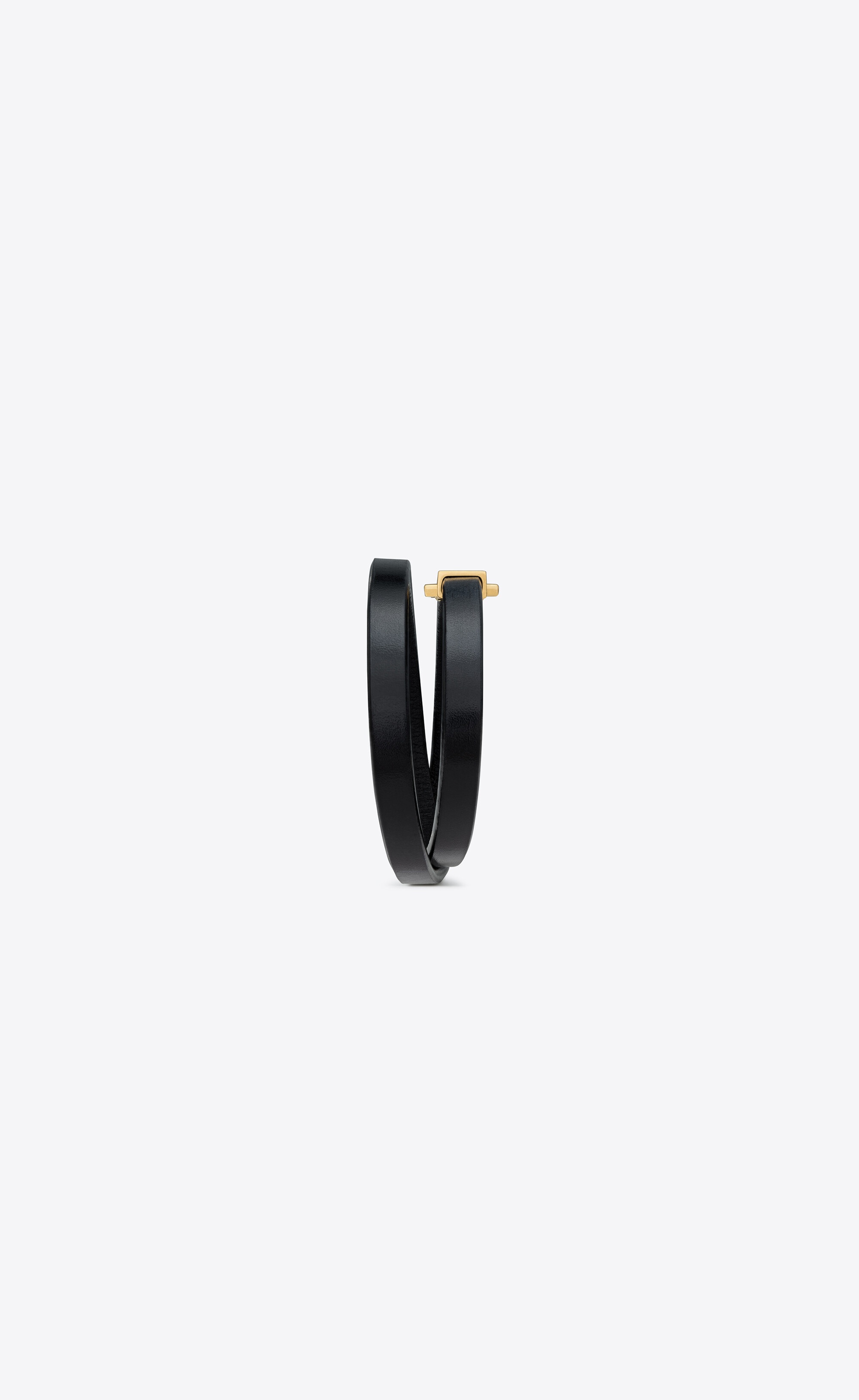 le carré double-wrap bracelet in leather and metal - 3