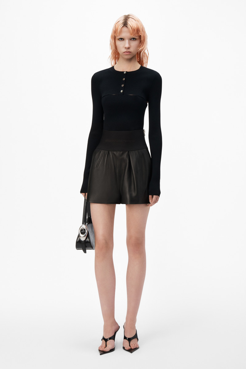 Alexander Wang SAFARI SHORT IN PLONGE LEATHER outlook