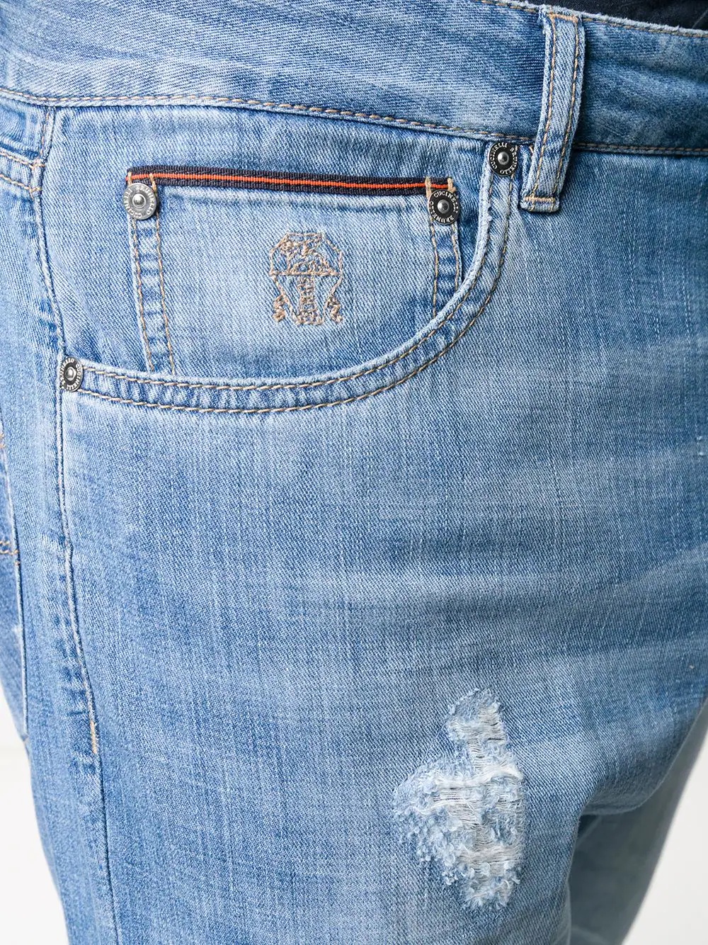 distressed straight-leg jeans - 5