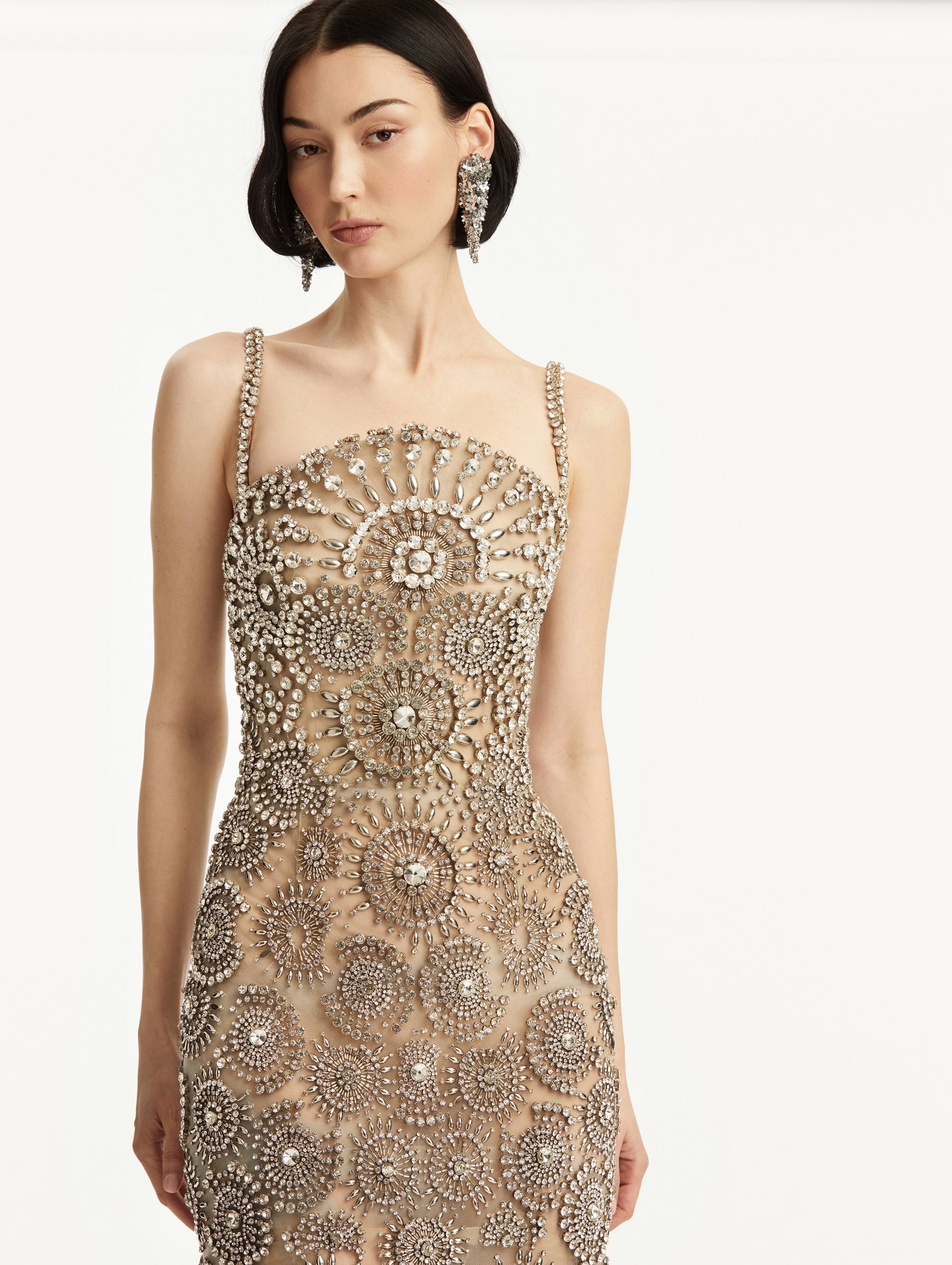 CRYSTAL MEDALLION COCKTAIL DRESS - 5