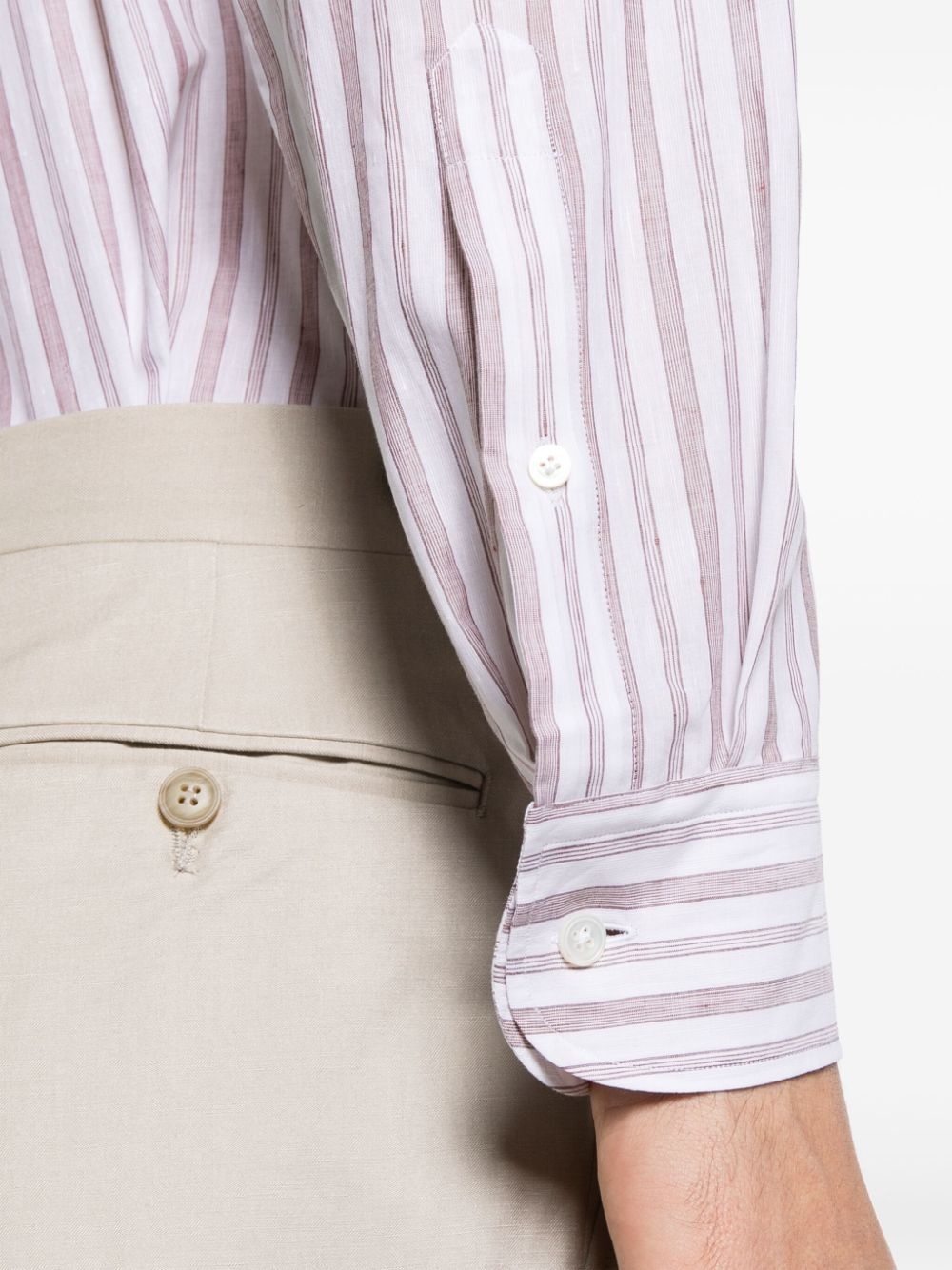 halo-stripe classic-collar shirt - 5
