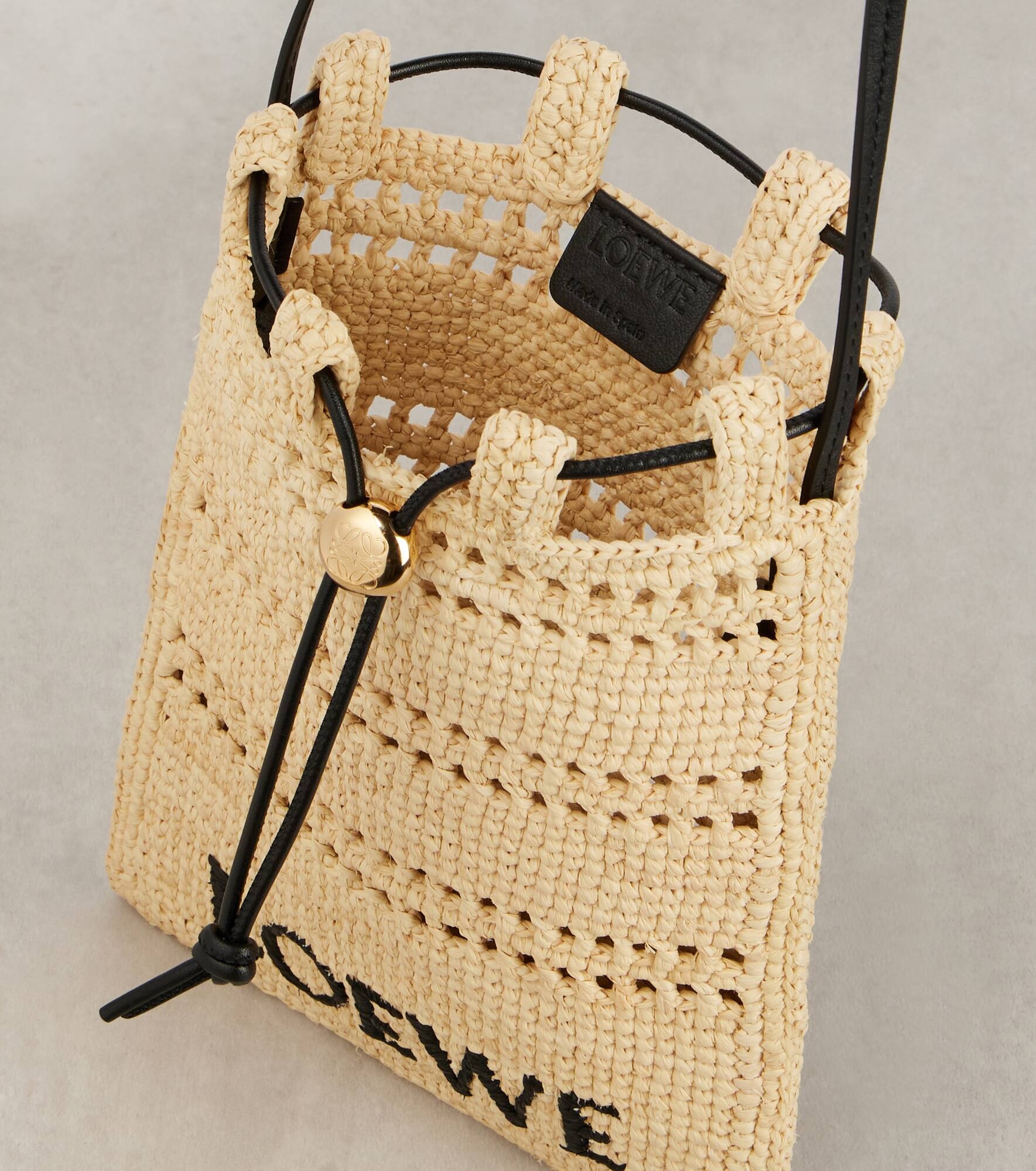 Paula's Ibiza raffia pouch with strap - 3