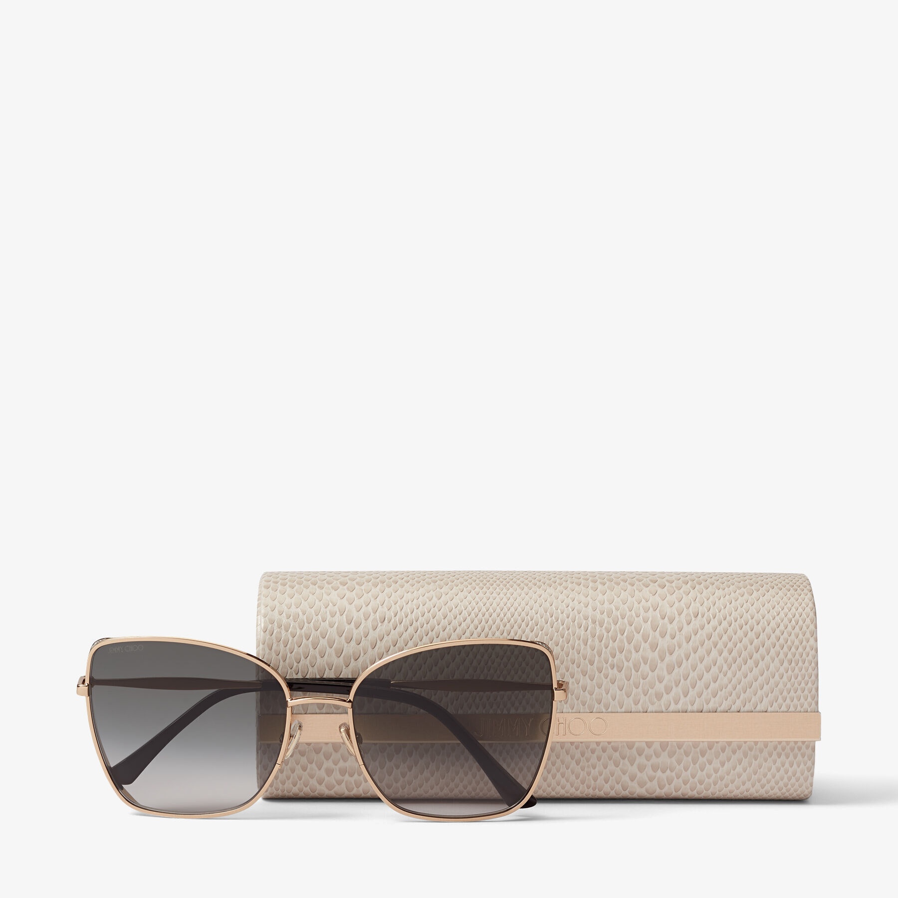 Alexis
Rose Gold Square-Frame Sunglasses with Glitter - 4