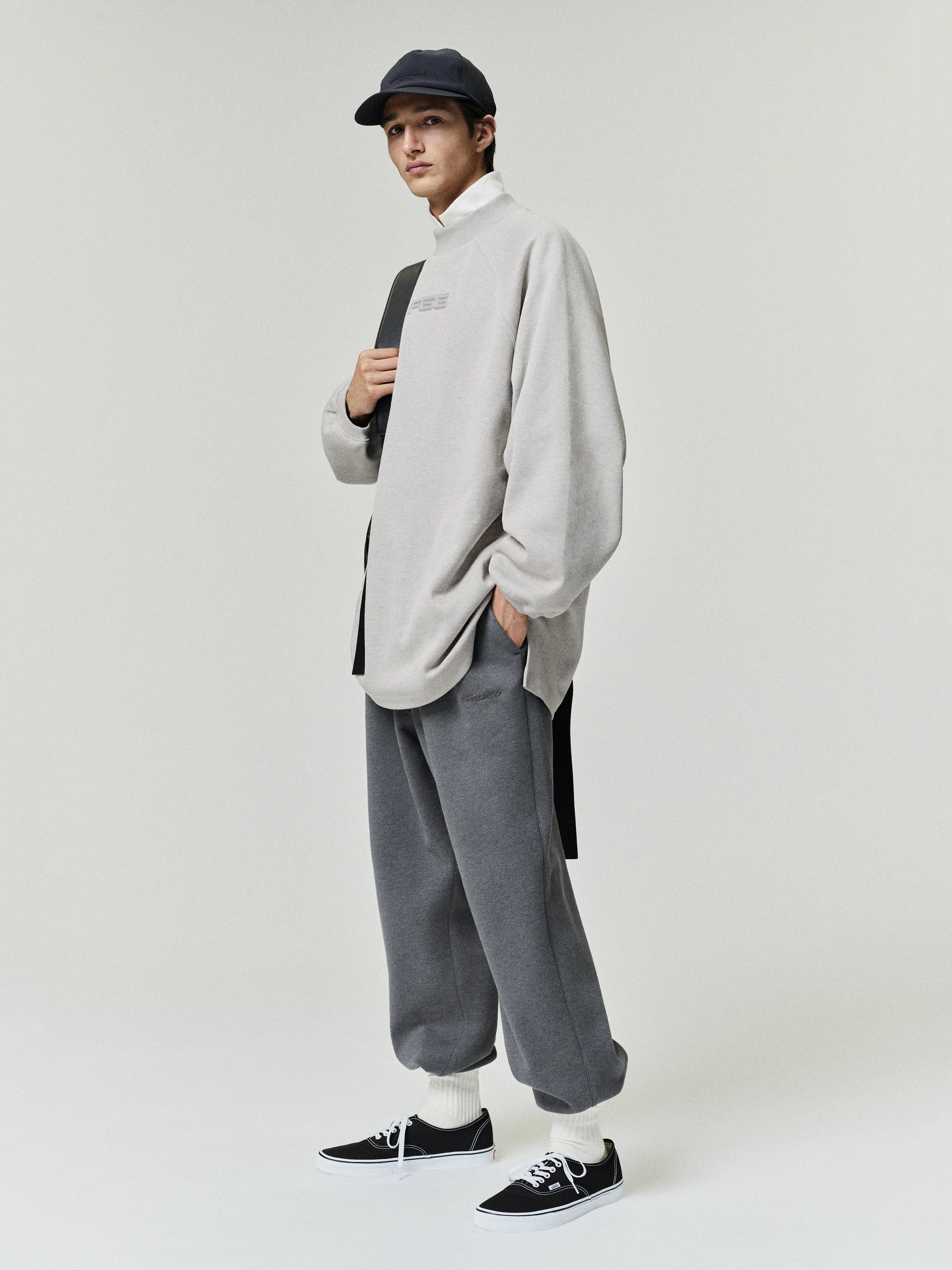 Pique 90s Relaxed Mockneck Raglan LS Tee - 1
