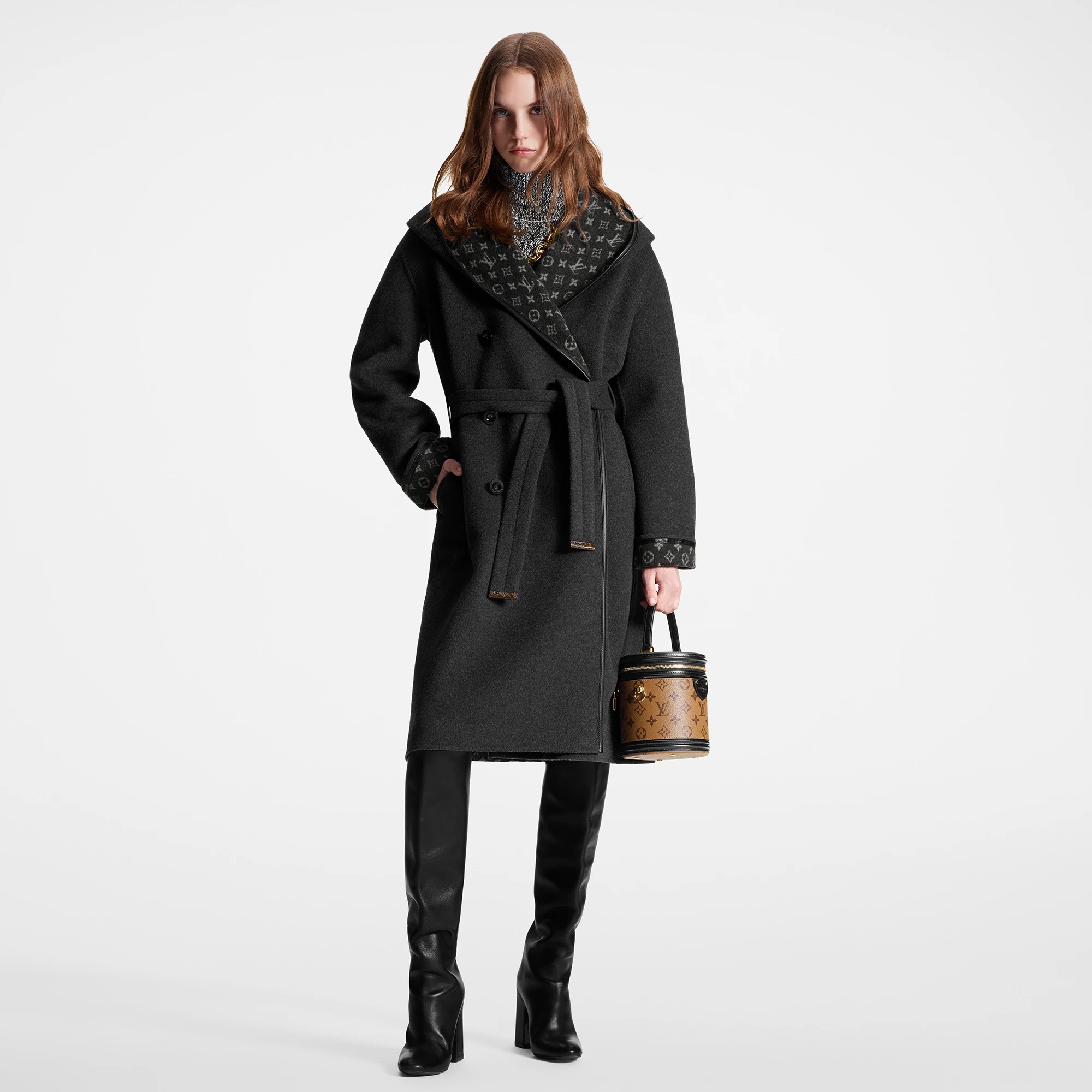 Hooded Double-Breasted Coat - 4