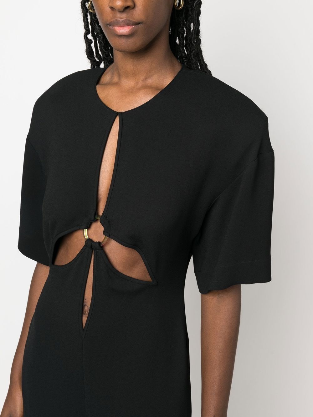 cut-out short-sleeve jumpsuit - 5
