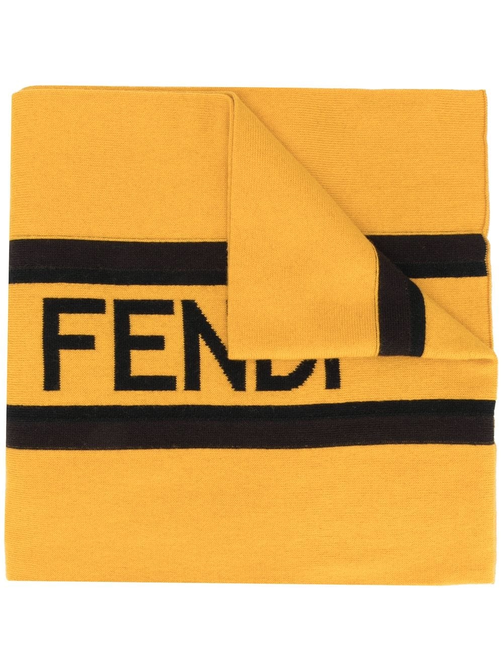 intarsia-knit logo scarf - 1