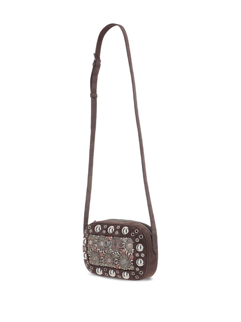 mirror-embellished stud-detailed shoulder bag - 3