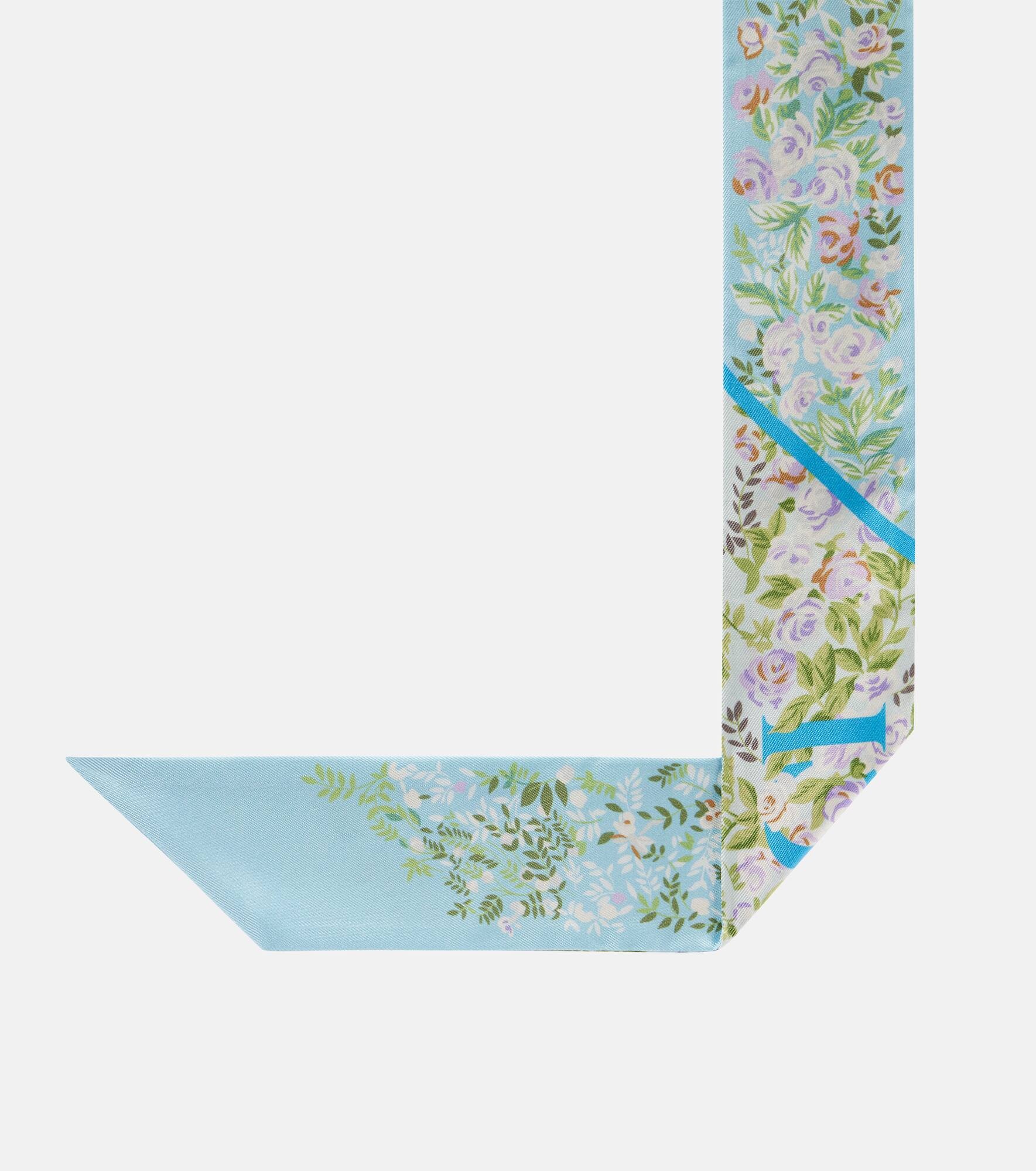 Floral silk twill scarf - 5