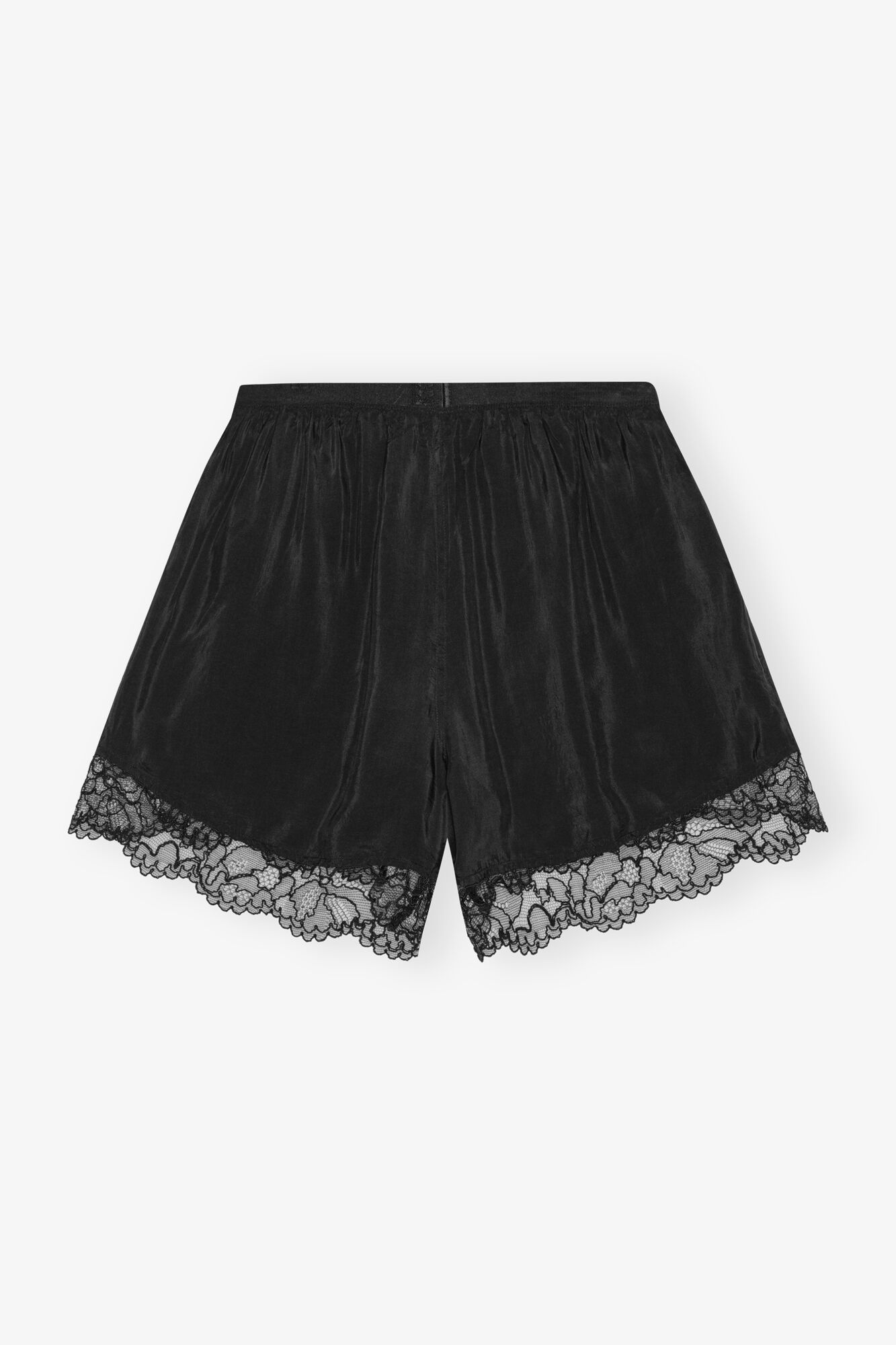 BLACK VISCOSE HABOTAI ELASTICATED SHORTS - 5