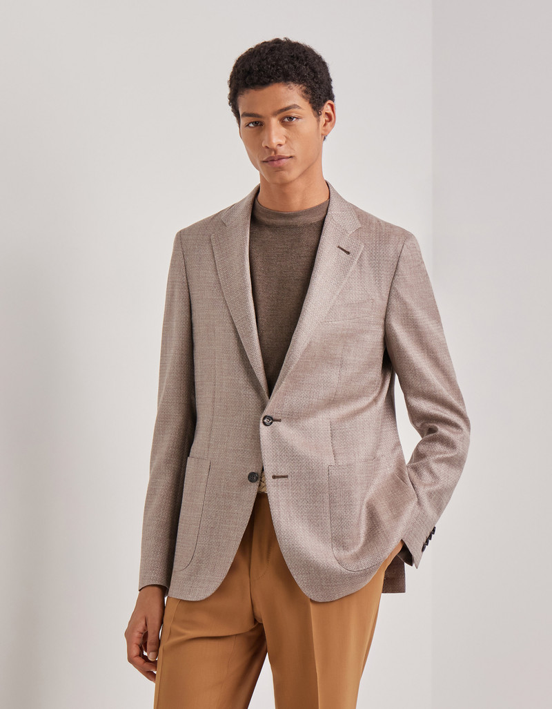 NAVY BLUE TRICOT-EFFECT COTTON JERSEY JACKET 203