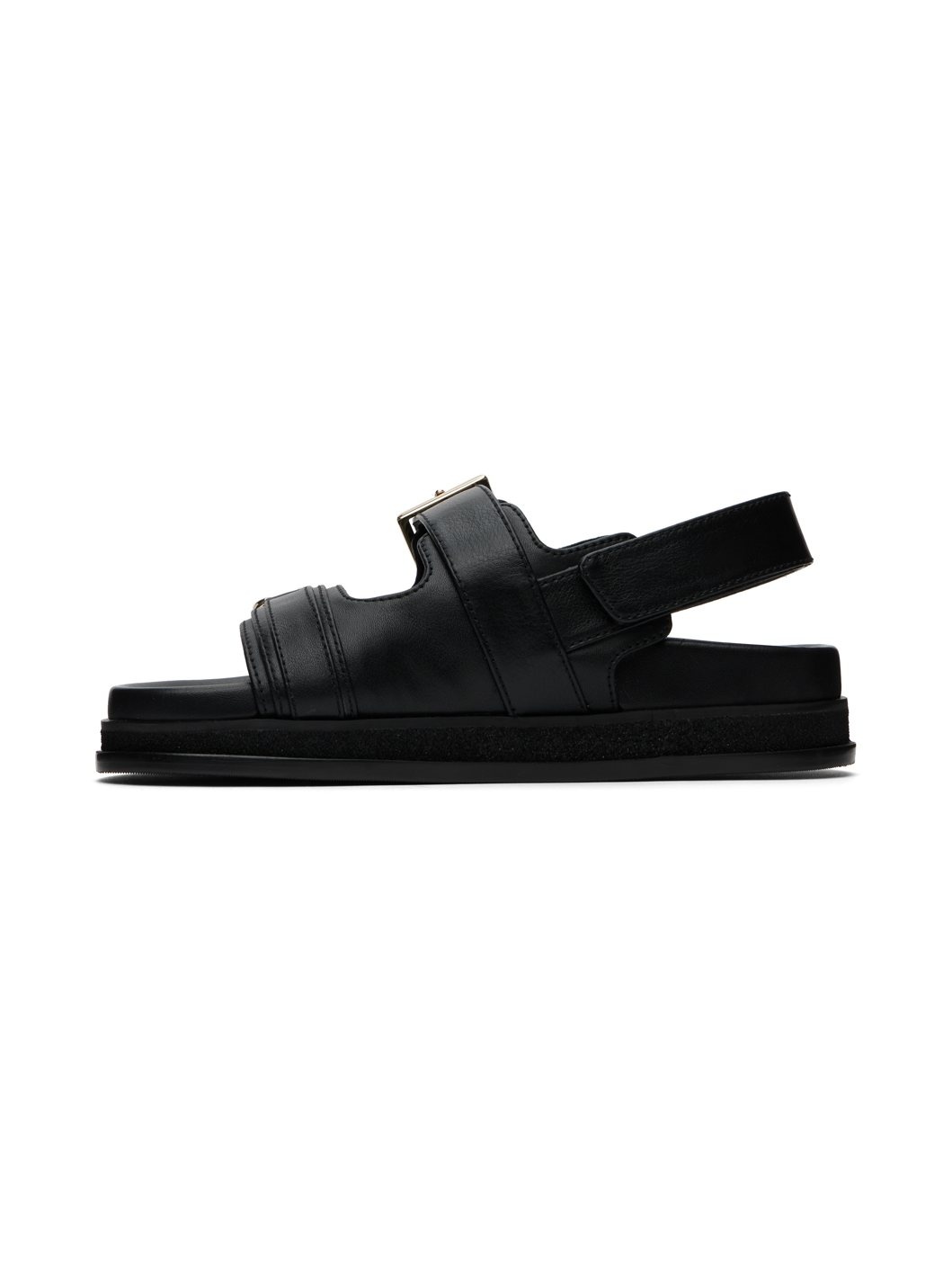 Black Elyn Flat Sandals - 3