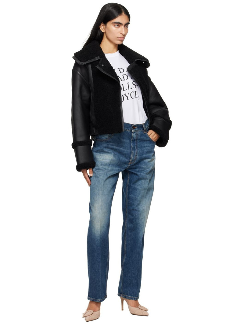 Victoria Beckham Blue Loose Fold Over Boyfriend Jeans outlook