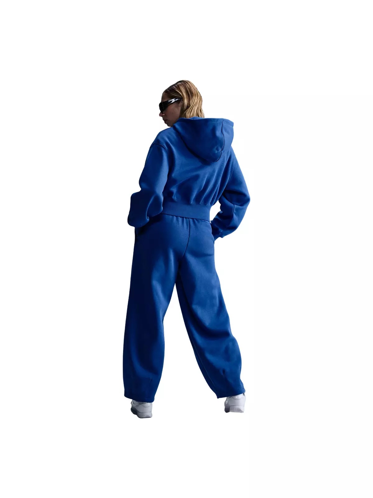 Women's Sportswear Phoenix Fleece Loose Cropped Full-Zip Hooded Jacket - Blue - 5