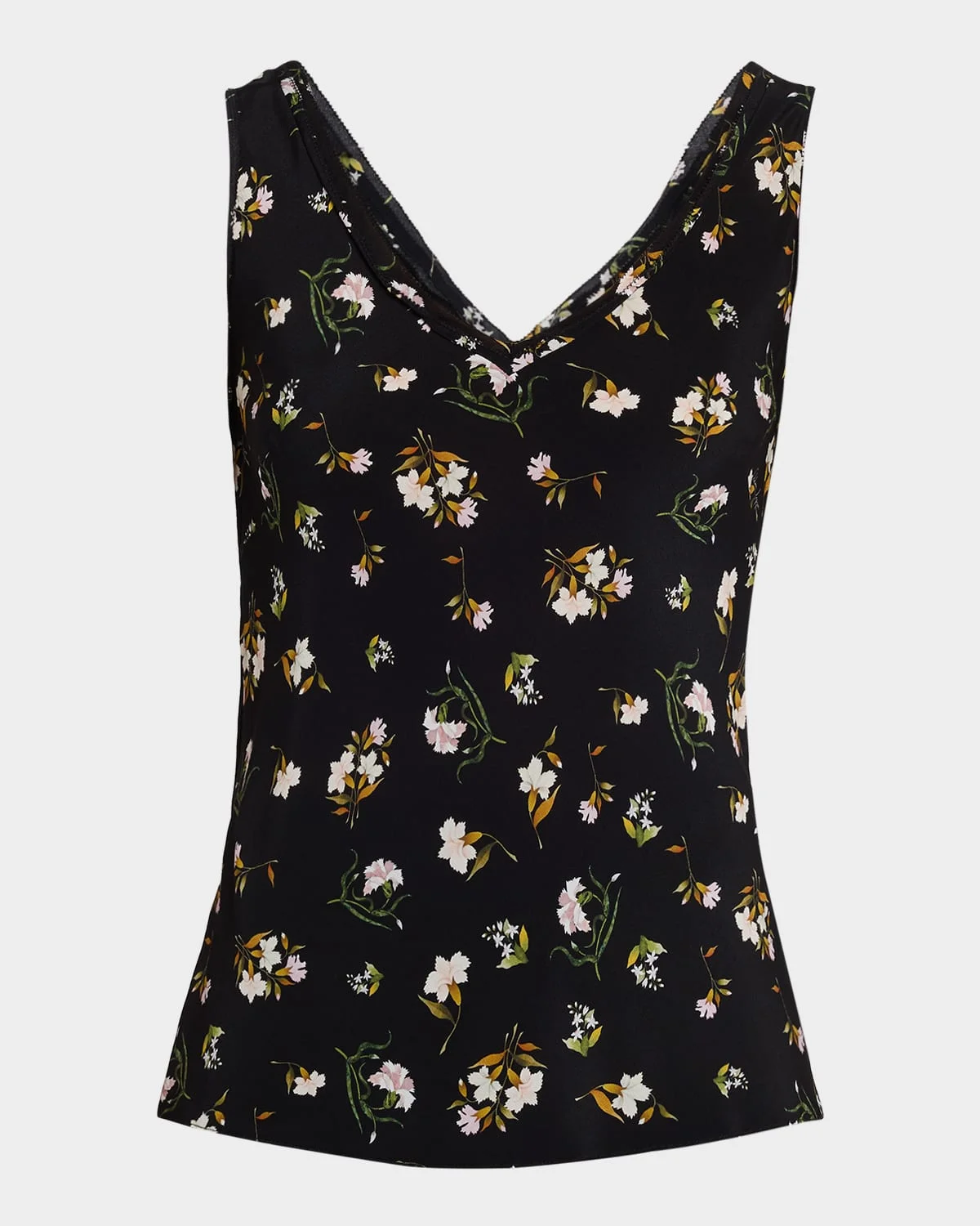 Aura Floral-Print Silk Sleeveless Top - 1