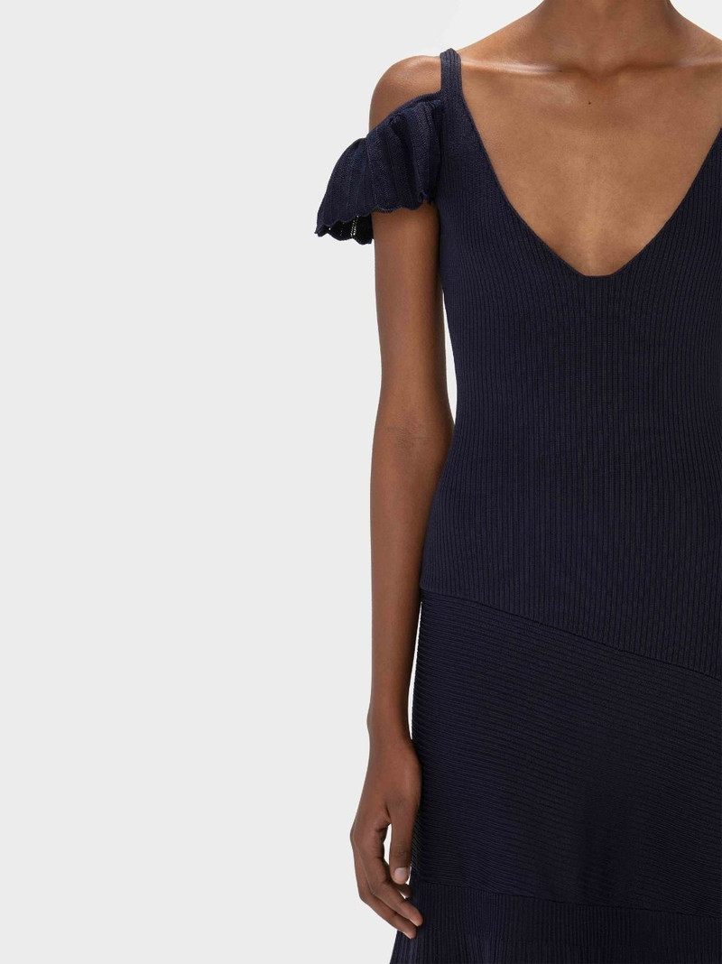 COLD SHOULDER RUFFLE DRESS 5