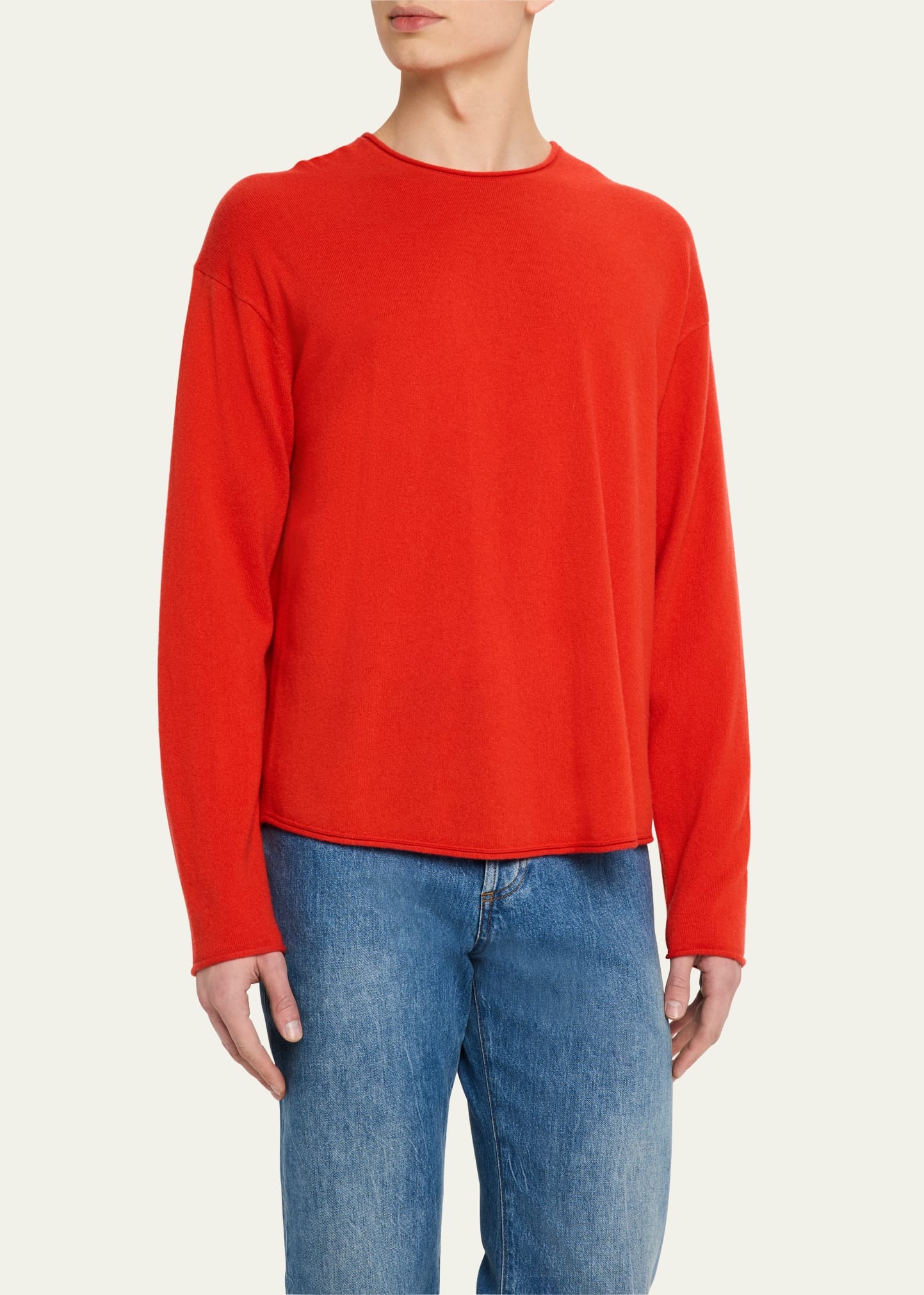 Men's Oversized Roll Cashmere Sweater - 4