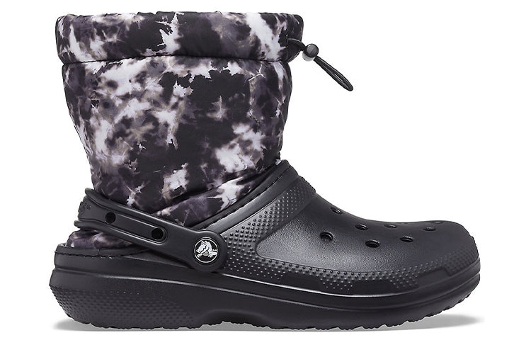 Crocs Classic Lined Neo Puff Tie Dye Boots 'Black White' 207328-001 - 3
