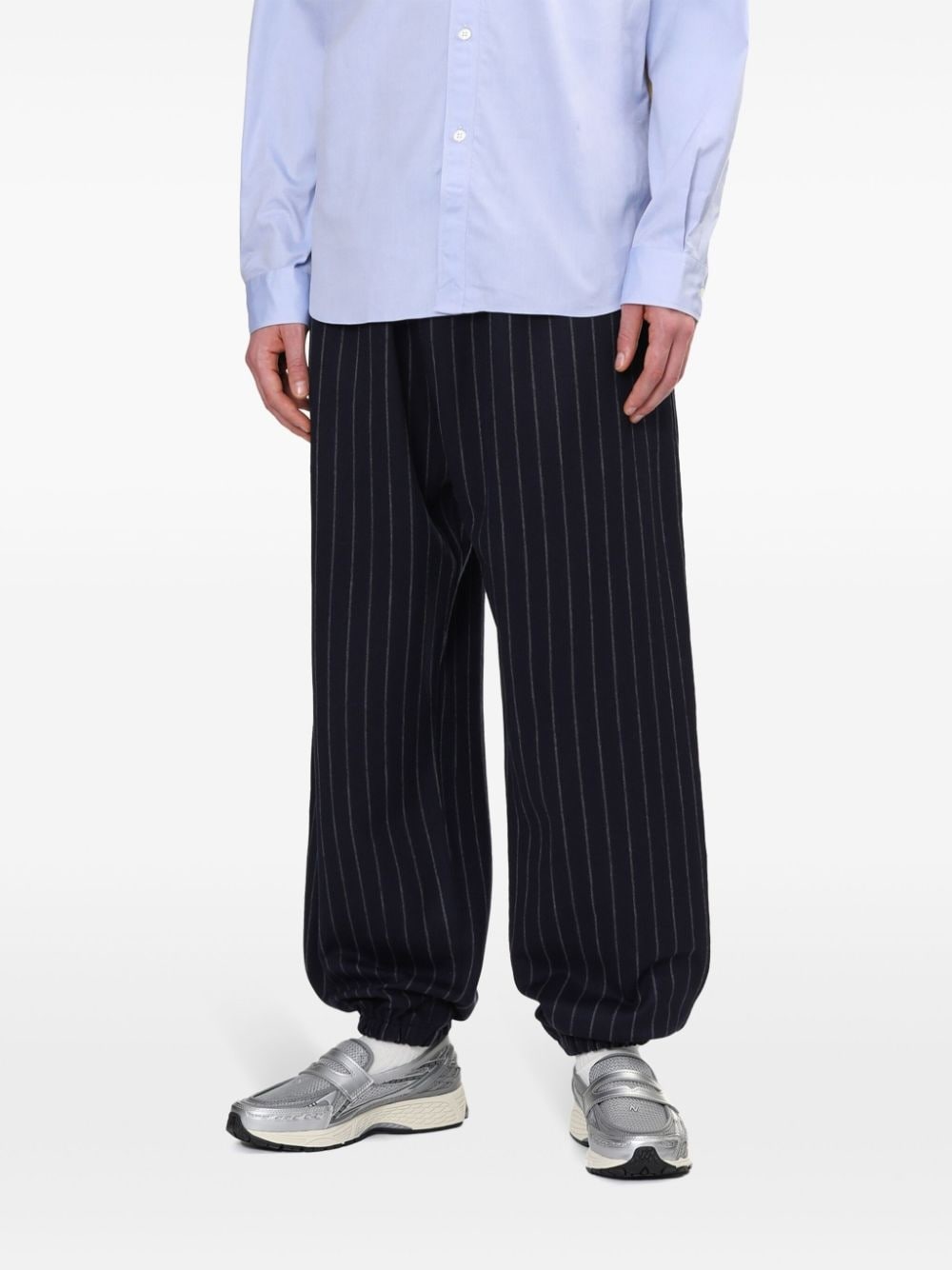 striped elasticated trousers - 3