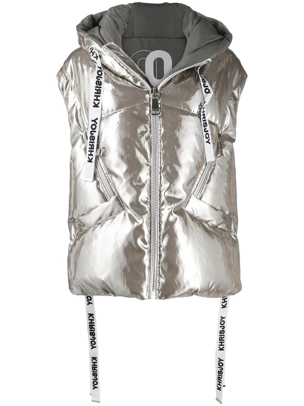 metallic padded gilet - 1