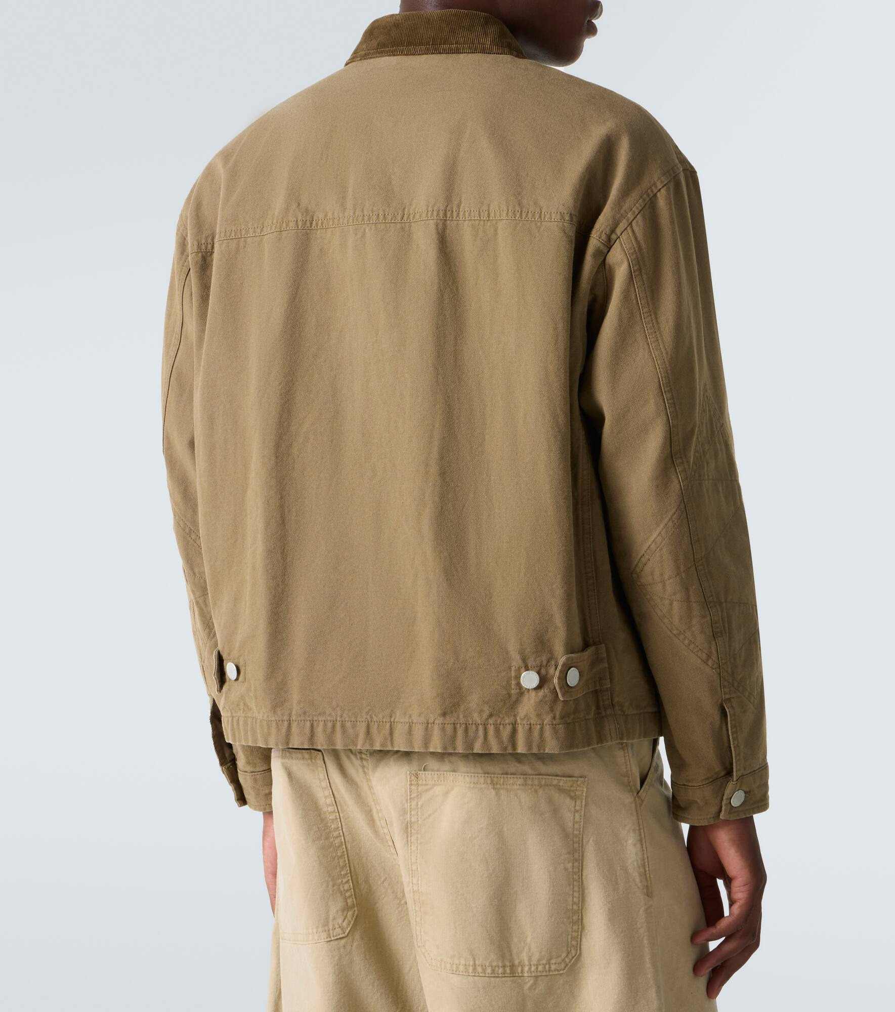 Corduroy-trimmed cotton jacket - 4