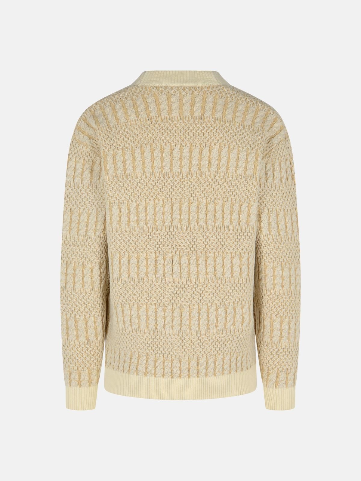 CREAM MERINO WOOL CARDIGAN - 3