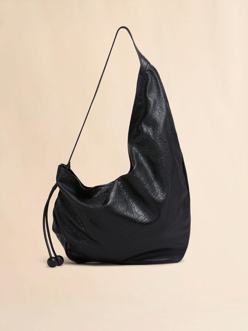 LARGE BLACK NAPPA HOBO BAG - 1