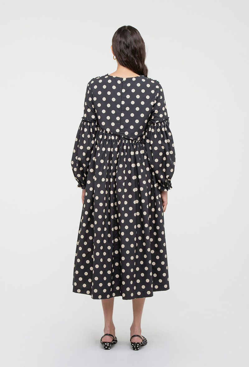 Fenella Dress - Black/Ecru Spot 5