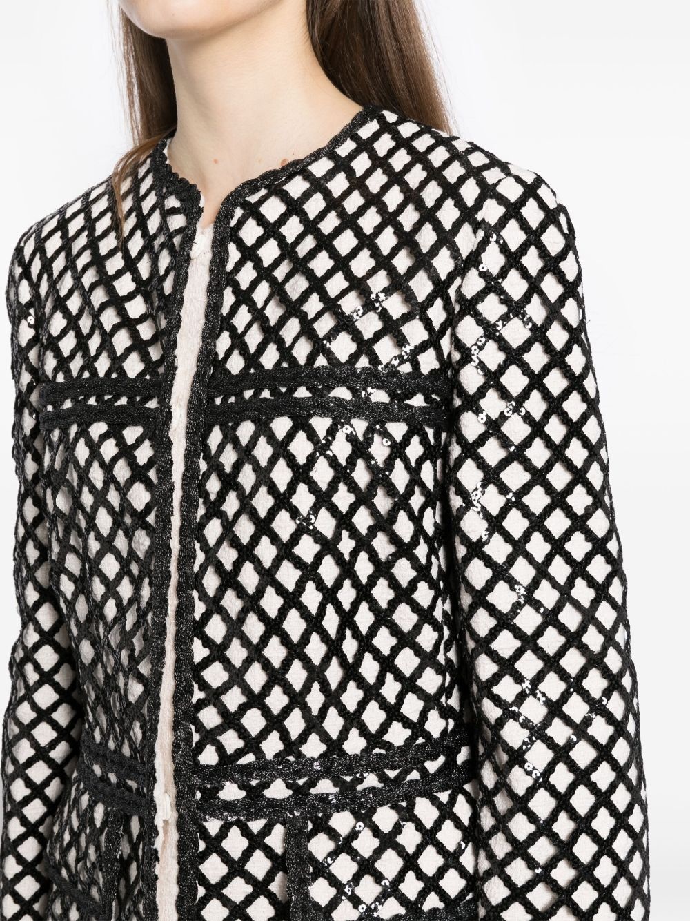 sequined bouclé jacket - 5