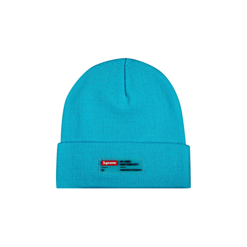 Supreme Clear Label Beanie 'Cyan' - 1
