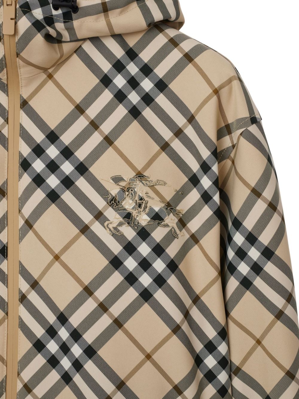 logo-embroidered checkered jacket - 2